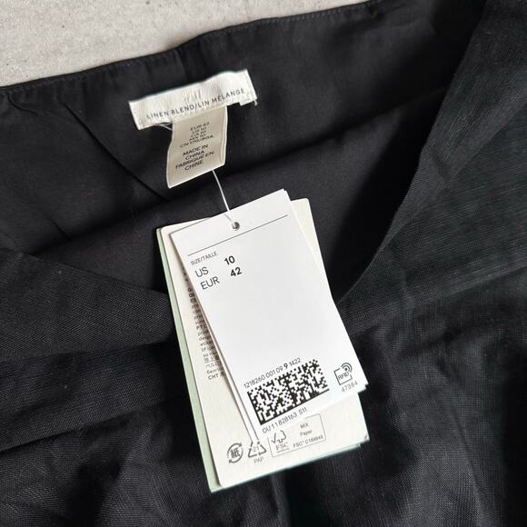 NWT black linen mini skirt H&M size 10 - Picture 2 of 6